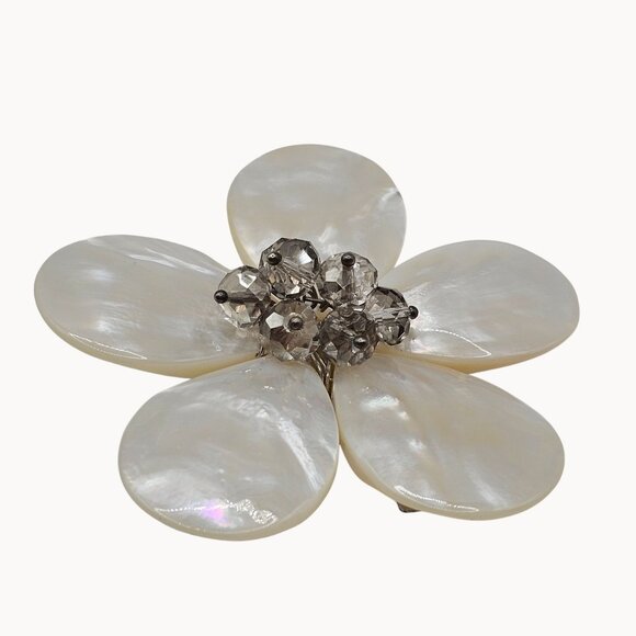 VTG Hair Clip Irridescent Shiny Fairycore Cute Cottage Cabin Spring Summer Daisy - Picture 4 of 7